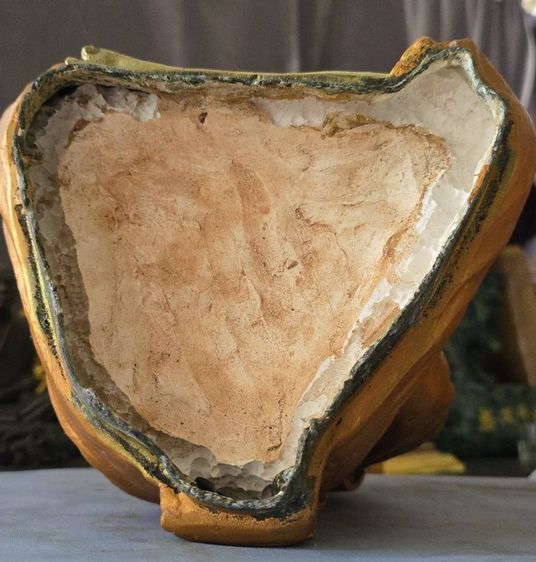 หลวงปู่ทวดฐานปูปลา เนื้อทองเหลือง สูง 14 นิ้วครึ่ง รูปที่ 7