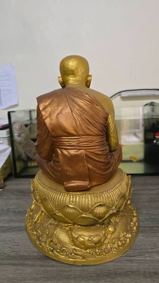 หลวงปู่ทวดฐานปูปลา เนื้อทองเหลือง สูง 14 นิ้วครึ่ง รูปที่ 5