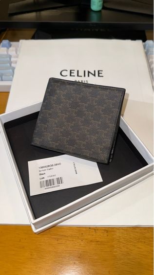 Used Celine 8 cards  wallet short black canvas รูปที่ 5