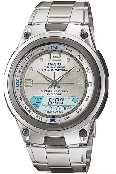 Casio Outgear นาฬิกาข้อมือผู้ชาย สีเงิน สายสแตนเลส รุ่น AW-82D-7AVDF