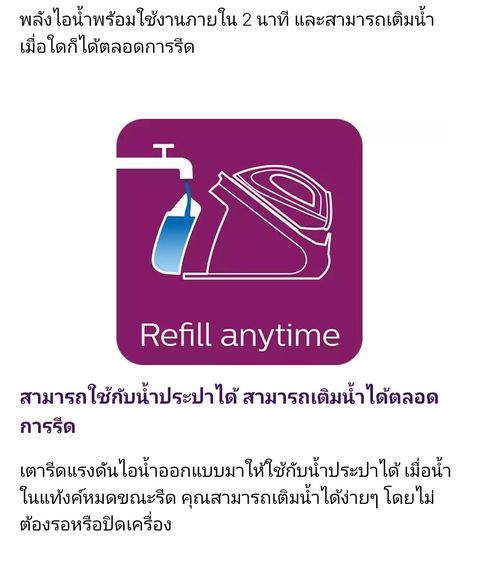 เตารีดไอน้ำ Phillips รุ่น GC8641-30 รูปที่ 8