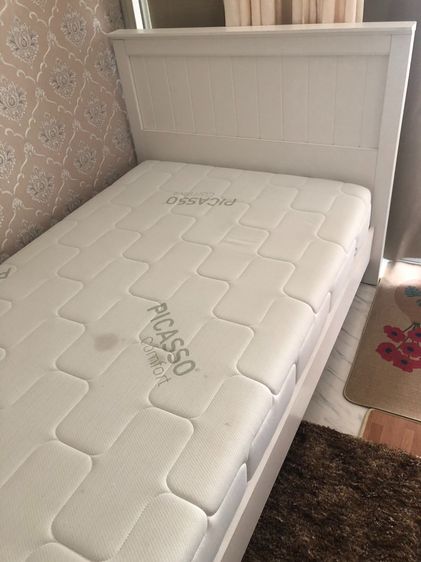 เตียงซื้อมาจาก SB พร้อมที่นอน Picasso comfort รวมที่ซื้อมาประมาณสองหมื่นกว่าบาท ขนาด 3.5 ฟุต มือ 2  รูปที่ 4