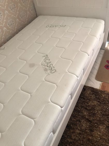 เตียงซื้อมาจาก SB พร้อมที่นอน Picasso comfort รวมที่ซื้อมาประมาณสองหมื่นกว่าบาท ขนาด 3.5 ฟุต มือ 2  รูปที่ 5