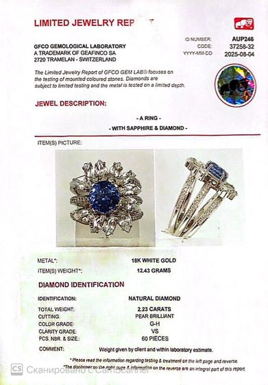 Sapphire ring From Sri Lanka รูปที่ 4