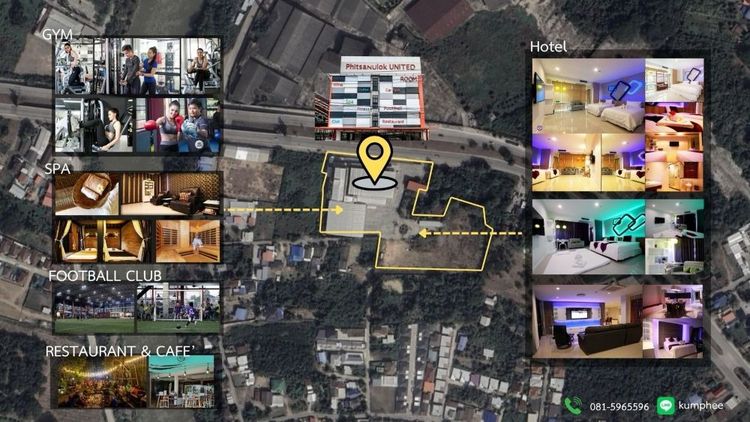 ขายโรงแรม ย่านใจกลางเมืองพิษณุโลก 12-1-13 ไร่  ถนนบรมไตรโลกนารถ2 ใกล้ แม็คโคร และ โลตัส  รูปที่ 2