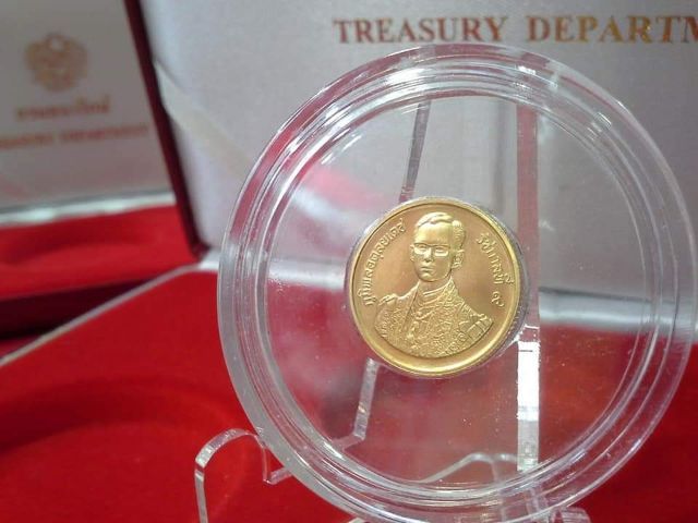 เหรียญทองคำ💥รัชกาลที่ 9 พระชนมพรรษา ครบ5 รอบ 60 พรรษา💥สวย สภาพใหม่💥           08144192 รูปที่ 4