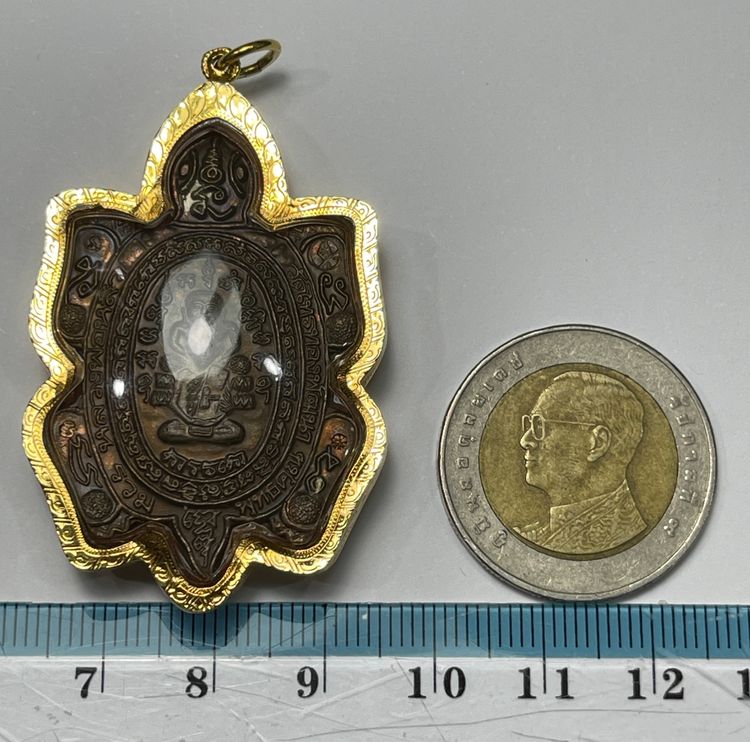 เหรียญพญาเต่าเรือน รุ่นรวมพุทธคุณ เนื้อนวะ โค๊ตเฮง หลวงปู่หลิว ปัณณโก ปี 2538 สวยพร้อมกรอบทองคำ รูปที่ 15