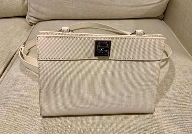 หญิง ขาว หนัง PU กระเป๋าสะพาย Lacoste 