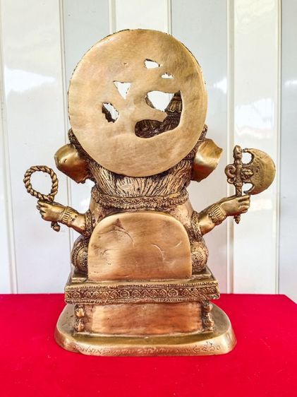 พระพิฆเนศ 3เศียร 6กร วัดสมานรัตนาราม จ.ฉะเชิงเทรา เนื้อทองเหลือง รูปที่ 4