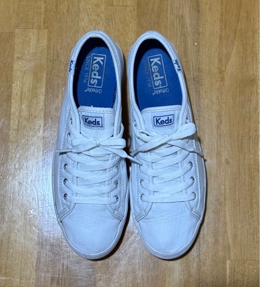 รองเท้าผ้าใบหนังขาวพื้นหนา Keds รูปที่ 3