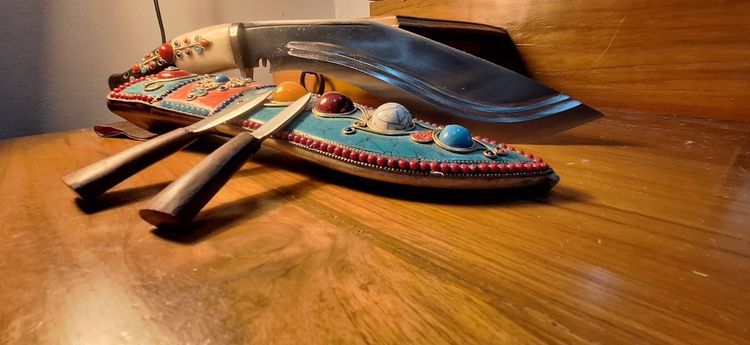 Handmade Nepalese Kukri Knife with Decorative Sheath รูปที่ 3