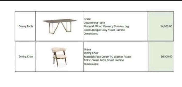 โต๊ะทานข้าวพร้อมเก้าอี้ 2 ที่นั่ง แบรนด์ Olivia living  ขนาดW120  x D90 x H76 cm สภาพใหม่ (ไม่ผ่านการใช้งาน) รูปที่ 7