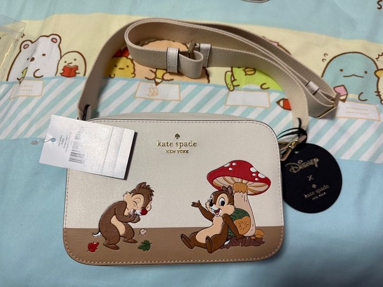 หญิง ขาว หนัง PU กระเป๋า kate spade  Disney X KSNY Chip N Dale Mini Camera Bag