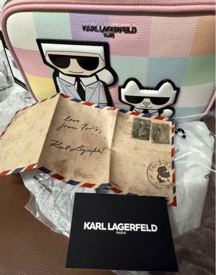 กระเป๋า Karl Lagerfeld Maybelle Camera Crossbody Checkered Blush Combo Boxed รูปที่ 5