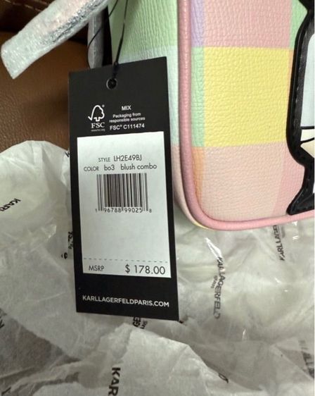 กระเป๋า Karl Lagerfeld Maybelle Camera Crossbody Checkered Blush Combo Boxed รูปที่ 2
