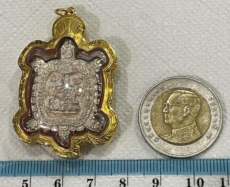 เหรียญพญาเต่าเรือน เต่าหล่อหลวงปู่หลิว วัดไร่แตงทอง รุ่น รตท. เนื้อเงิน โค๊ตชัดเจน ปี 2537 สวยพร้อมกรอบทองคำ รูปที่ 12