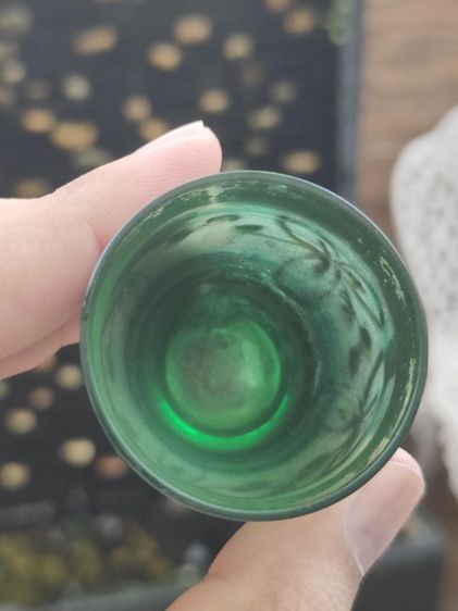 แก้วเขียวงานเก่า ฝาเนื้อเงิน ปร  รูปที่ 10