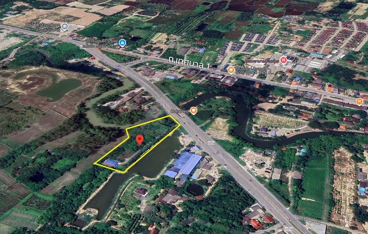 ขายที่ดิน ติดแม่น้ำระยอง ถนนบ้านบึง-บ้านค่าย อำเภอบ้านค่าย ระยอง 4 ไร่