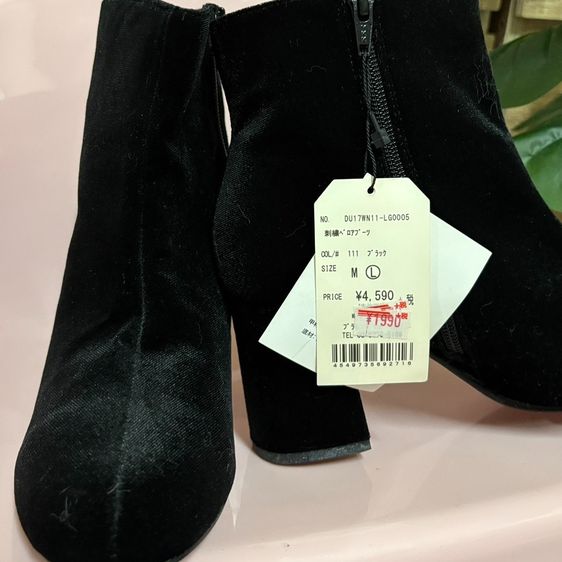 Dukkah (WEGO) Size L รองเท้าบู้ทข้อสั้นผ้ากำมะหยี่ ปักดอกไม้ สวยม้าก  รูปที่ 6