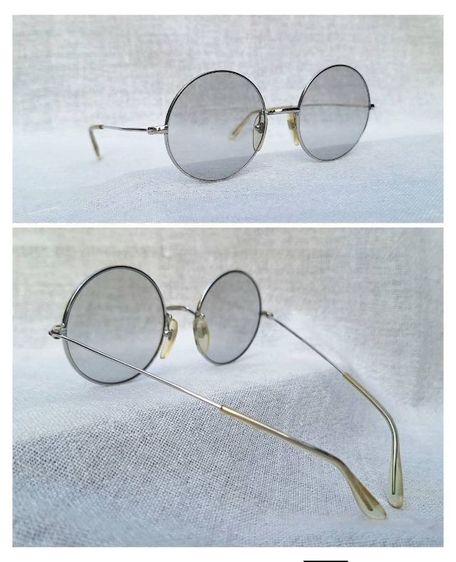 1 ในโคตรแว่นตาเก่าแก่และดีที่สุดของฝรั่งเศส MOREL กรอบทองขาวแท้–หุ้ม 14K WGF โมเดลคลาสสิก–หยดน้ำกลม–จอห์น เลนนอน เลนส์กระจกคริสตัลออโต้ฝรั่งเศส สีเทา–สว่าง...Authentic Vintage MOREL handcrafted in Les Rousses, France รูปที่ 13