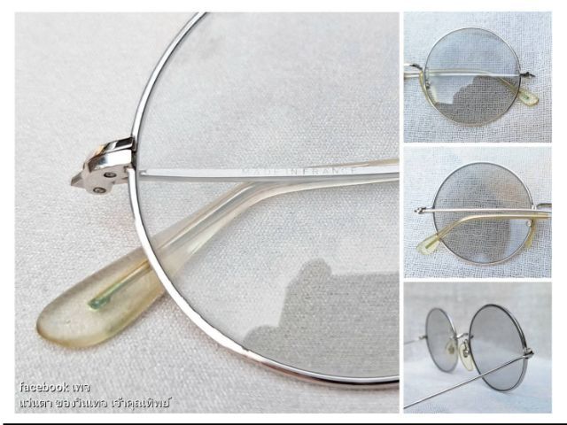 1 ในโคตรแว่นตาเก่าแก่และดีที่สุดของฝรั่งเศส MOREL กรอบทองขาวแท้–หุ้ม 14K WGF โมเดลคลาสสิก–หยดน้ำกลม–จอห์น เลนนอน เลนส์กระจกคริสตัลออโต้ฝรั่งเศส สีเทา–สว่าง...Authentic Vintage MOREL handcrafted in Les Rousses, France รูปที่ 6