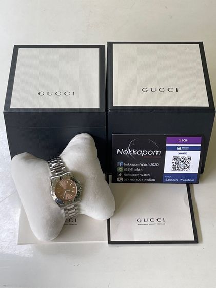 GUCCI Dive 32 mm Women's Watch Brown Dial Quartz Stainless Steel YA136401 รูปที่ 2