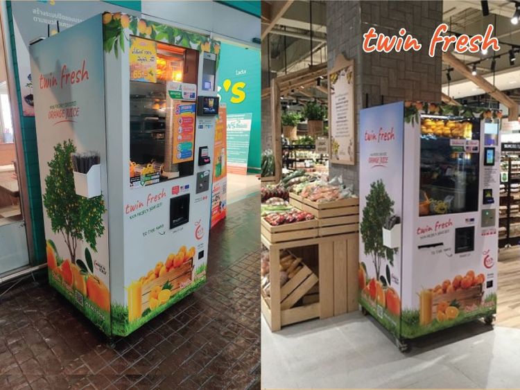 ขายกิจการ 9 สาขา ตู้น้ำส้มคั้นอัตโนมัติ ทำเลทอง Central World, Paragon.