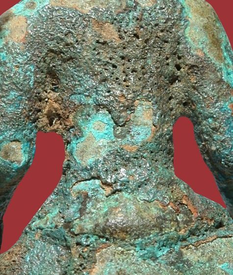 เทวรูปพระวิษณุ เนื้อสำริดสนิมเขียวหยก หายาก  รูปที่ 13