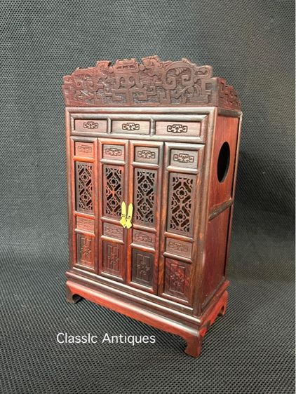 ตู้ไม้ ขาคู้ สไตล์จีน งานจิ๋วสะสมA2 รูปที่ 9