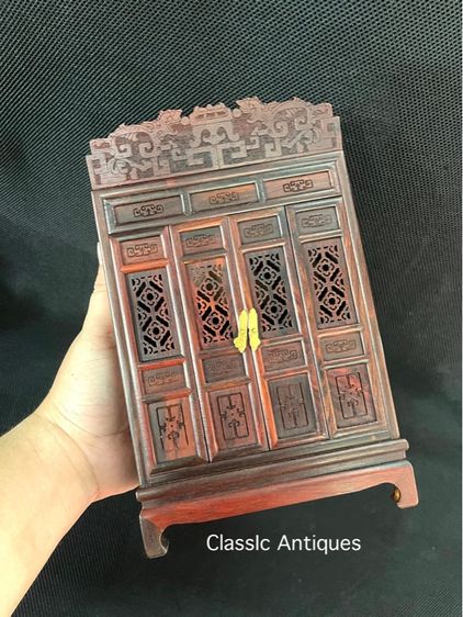 ตู้ไม้ ขาคู้ สไตล์จีน งานจิ๋วสะสมA2 รูปที่ 13