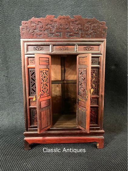 ตู้ไม้ ขาคู้ สไตล์จีน งานจิ๋วสะสมA2 รูปที่ 10