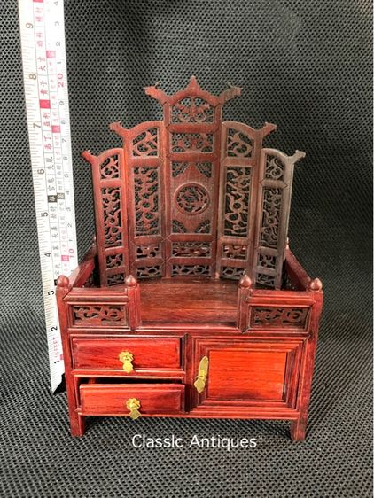 ตู้ไม้ บัลลังก์ สไตล์จีน งานจิ๋วสะสมA6 รูปที่ 13