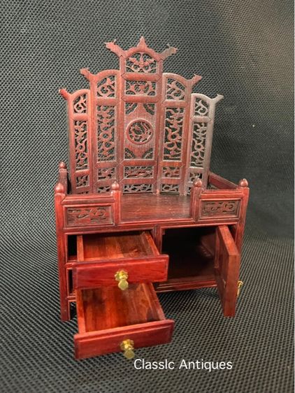 ตู้ไม้ บัลลังก์ สไตล์จีน งานจิ๋วสะสมA6 รูปที่ 7