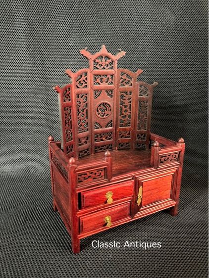 ตู้ไม้ บัลลังก์ สไตล์จีน งานจิ๋วสะสมA6 รูปที่ 3