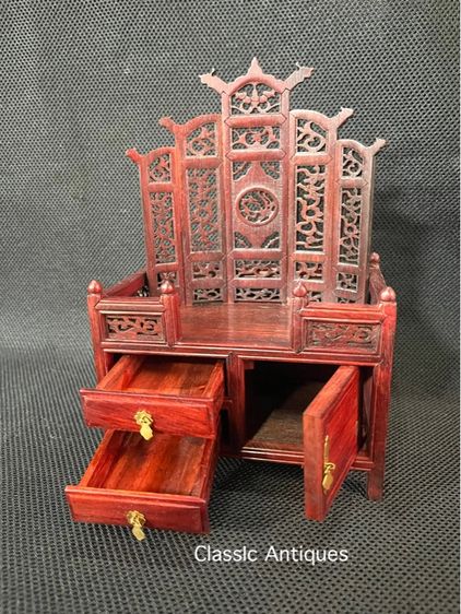 ตู้ไม้ บัลลังก์ สไตล์จีน งานจิ๋วสะสมA6 รูปที่ 5