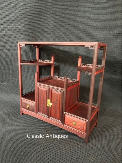 ตู้ไม้ ชั้นโชว์สไตล์จีน งานจิ๋วสะสมA5 รูปที่ 5