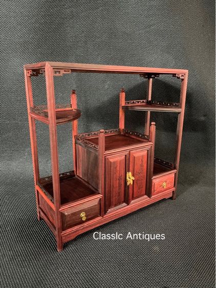 ตู้ไม้ ชั้นโชว์สไตล์จีน งานจิ๋วสะสมA5 รูปที่ 2