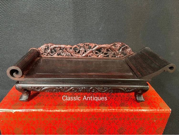 เตียง แกะสลักสไตล์จีน งานจิ๋วสะสมA3 รูปที่ 3