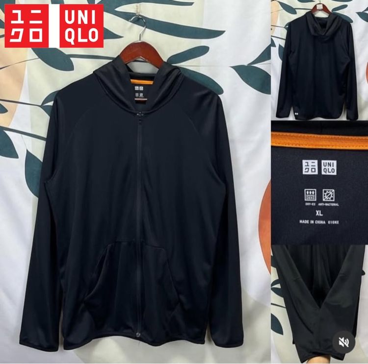 แขนยาว ดำ เสื้อแจ็คเก็ต | เสื้อคลุม อื่นๆ สื้อ Uniqlo มีฮู้ด 