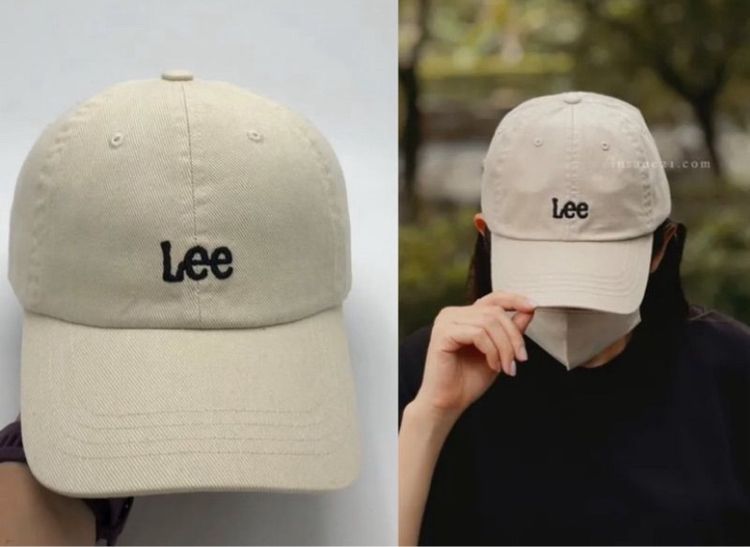 หมวก Lee สีครีม โลโก้ Lee classic brand แท้ 100 💯