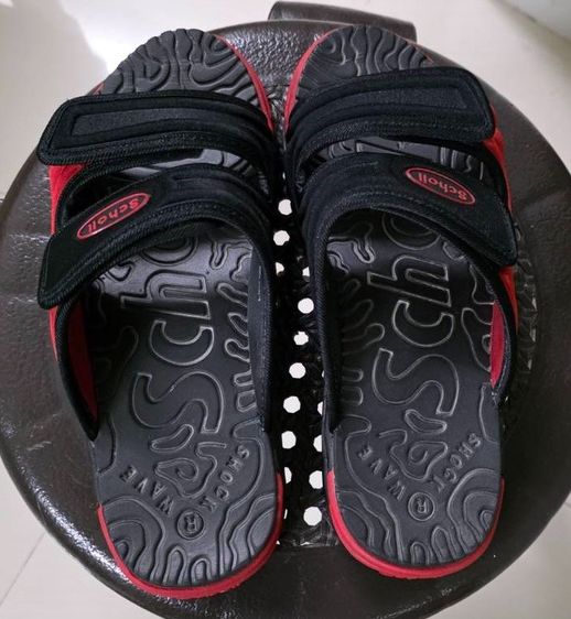 UK 7 | EU 40 2/3 | US 7.5 รองเท้าแตะ Scholl รุ่น cyclone twotone ดำแดง เบอร์ 7 UK (40-41)