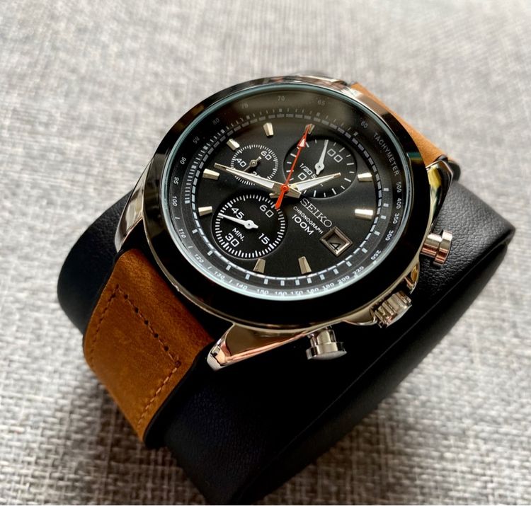 seiko 5 โครโนกราฟ จับเวลา สายหนัง รูปที่ 3