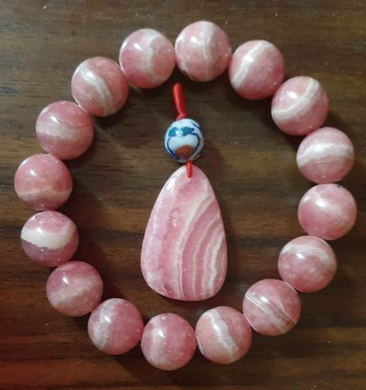 อื่นๆ สร้อยข้อมือ กำไลข้อมือโรโดโครไซด์แท้ 