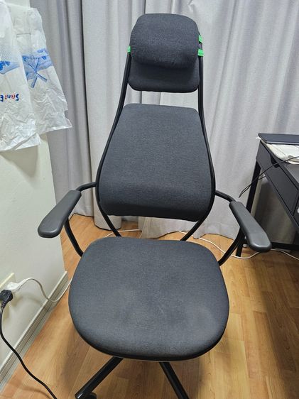 ชุดโต๊ะและเก้าอี้ทำงานสีดำ, Black office desk and chair set รูปที่ 4