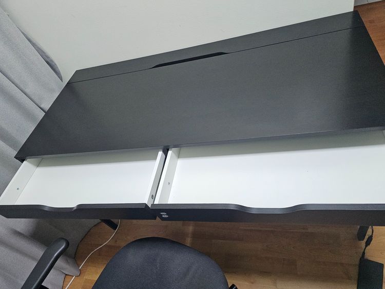 ชุดโต๊ะและเก้าอี้ทำงานสีดำ, Black office desk and chair set รูปที่ 12