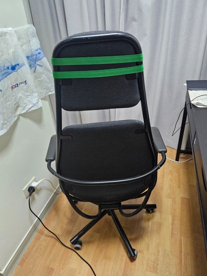 ชุดโต๊ะและเก้าอี้ทำงานสีดำ, Black office desk and chair set รูปที่ 2