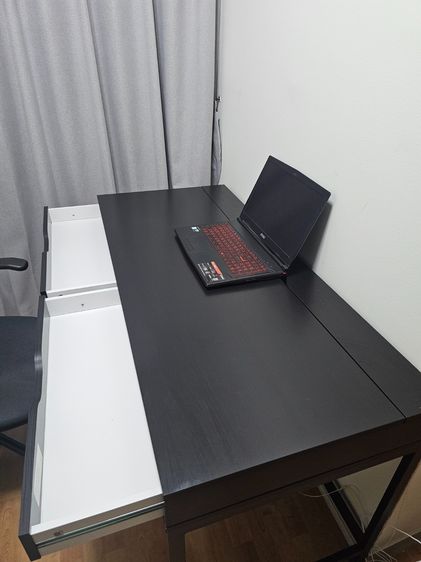 ชุดโต๊ะและเก้าอี้ทำงานสีดำ, Black office desk and chair set รูปที่ 8