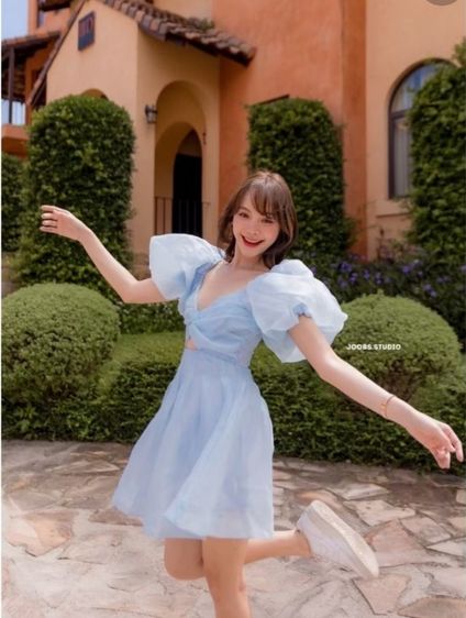 แขนสั้น เดรส | จั๊มสูท Instagram Brand (IG Brands) เดรสเจ้าหญิงแคชชวล Twinkle Jumpsuit สีฟ้า