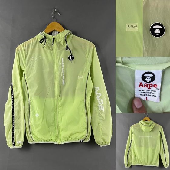 เสื้อแจ็คเก็ต AAPE by A BATHING lady แท้ 💯 size L อก 19 ยาว 24.5 นิ้ว สภาพใหม่มาก ผ้าร่มสีสวย ดีเทลสวย ตัดเย็บดีมาก หายากน่าสะสมครับ