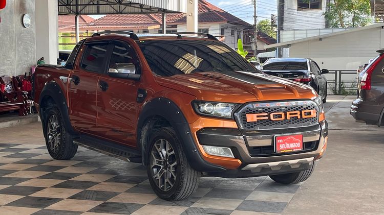 Ford Ranger 2017 2.2 Hi-Rider Wildtrak Pickup ดีเซล ไม่ติดแก๊ส เกียร์อัตโนมัติ ส้ม รูปที่ 3